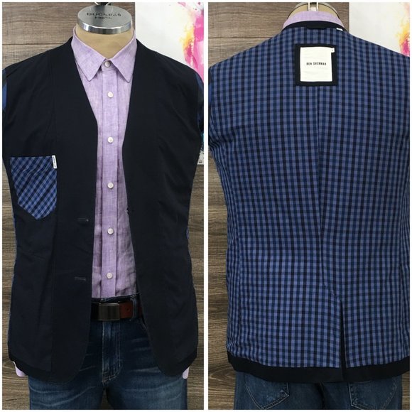 Ben Sherman Mens Blazer Sport Coat Two Button Jacket Cotton Size 38R Casual Suit - Picture 7 of 13